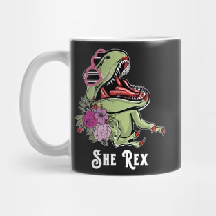 Dinosaur Design for Girls, She-Rex, Dinosaur Party Birthday Mug